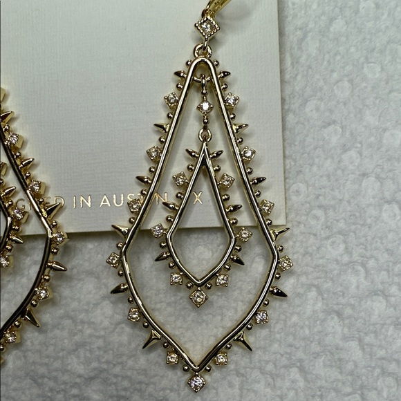 Kendra Scott Gold Geometric Earrings - Picture 4 of 8